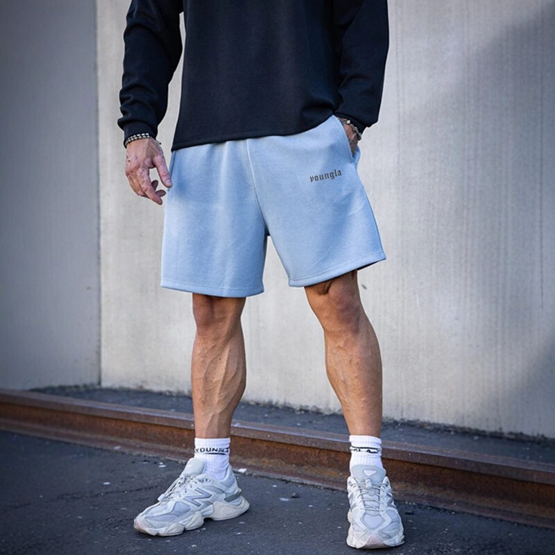 European and American Trendy Brand Youngla Casual Shorts Summer Terry Cotton Fitness Training Sports Basketball Shorts Cross-Border Export