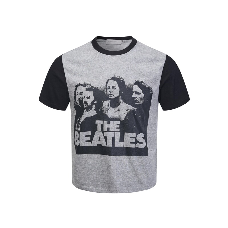 2026 Summer Washed Vintage Style Beatles Band Print Color-Block American Loose Casual Short Sleeve T-Shirt 2026 Summer Washed Vintage Style Beatles Band Print Color-Block American Loose Casual Short Sleeve T-Shirt