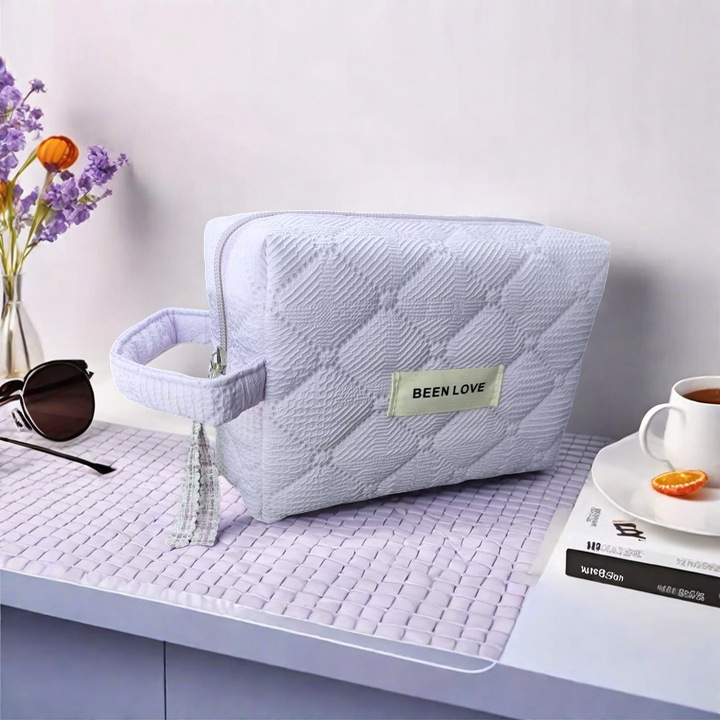 Huangda Small Hand-Held Cosmetic Bag, Trendy Ins-Style Bag, Portable Toiletries and Underwear Storage Bag