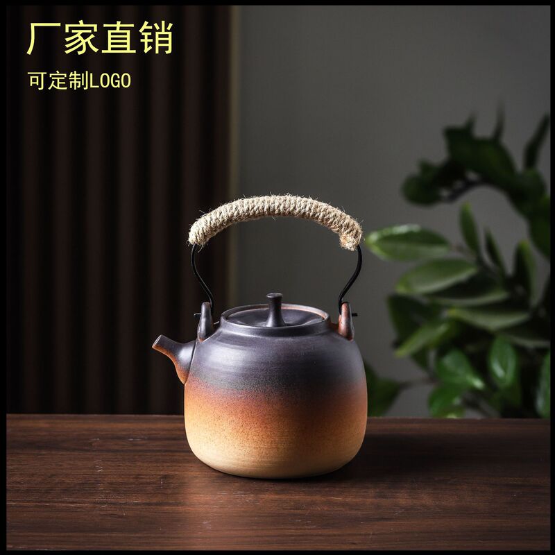 Ceramic Tea Boiling Pot Tea Boiling Teapot Side Pot Black Tea Carbon Tea Stove Kung Fu Tea Set Pottery Pot Carbon Fire