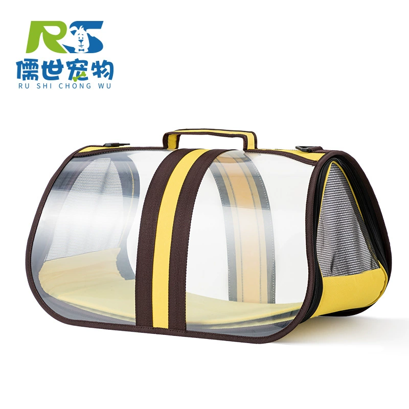 Новая сумка для домашних животных Cat Dog Outging Портативная сумка через плечо для кошек Летняя прозрачная сетчатая дышащая космическая сумка из ПВХ