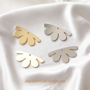 14K Gold-Filled Copper Plated Real Gold Petal Flower Pendant DIY Earrings Pendant Handmade Material Accessories