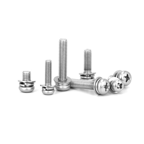 304 stainless steel cross pan head combination screws GB9074.8 cross recessed round head flat spring washer three combination screws