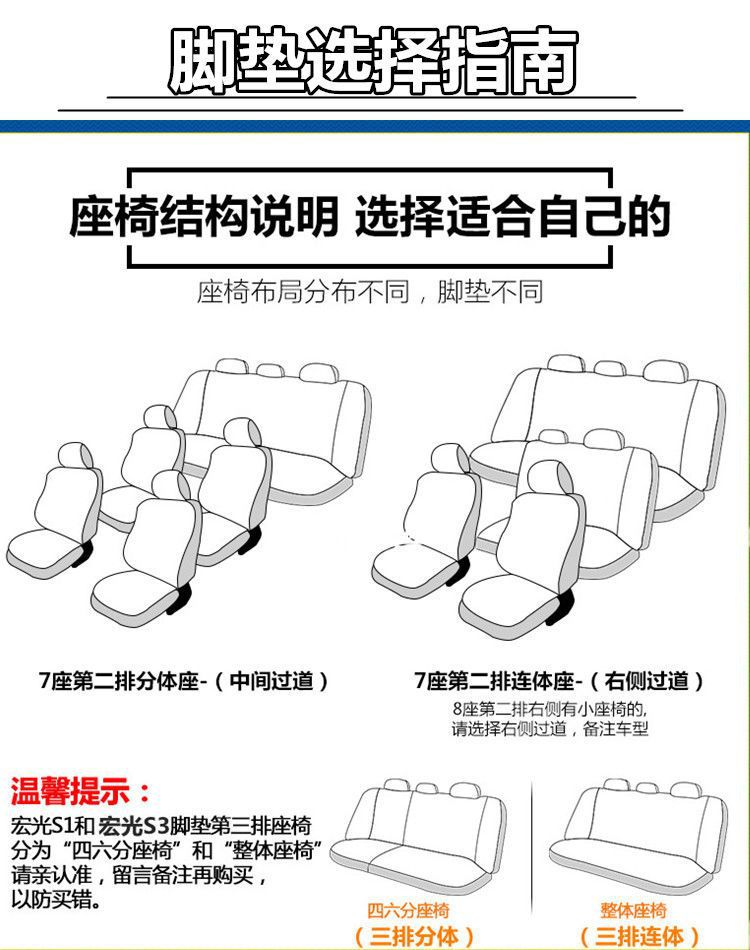 Suitable for New and Old Models of Wuling Hongguang S Floor Mats Hongguang V/S1/S3 Rongguang V Surround 7 Seven-Seater Car Floor Mats
