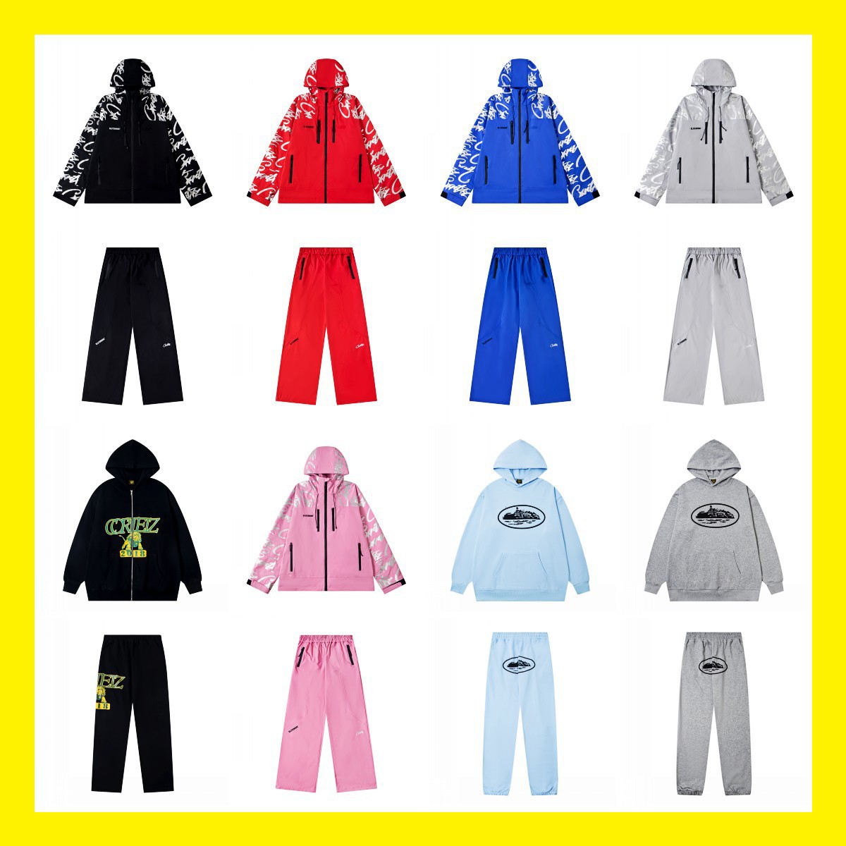 Cross-Border Wholesale Alcatraz Cor Reflective Letter Casual Shorts Suit High Street Jacket Jacket Pants Short-Sleeved t