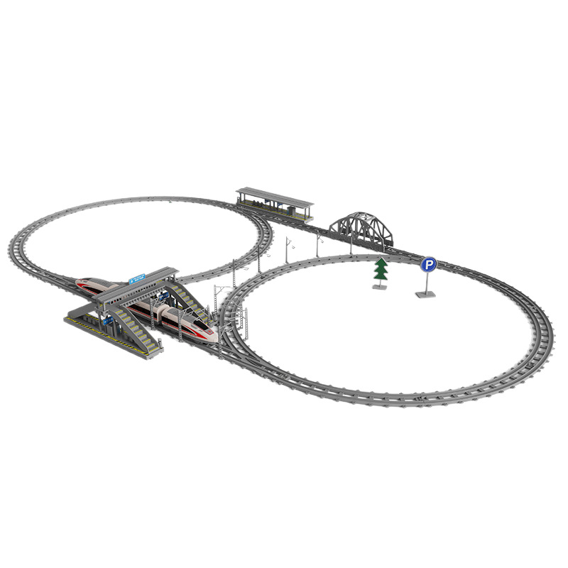 Cross-Border Small Train Toy Remote Control Rail Car Model High-Speed Rail Train Puzzle Harmony Boy Birthday Gift