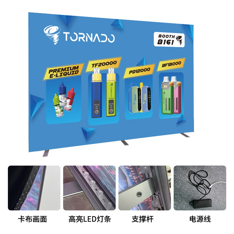Caja de lámparas plegables de SEG Cable 8cm de aluminio en el extranjero pared de fondo de la fábrica de Shanghai estand de pantalla rápida portátil