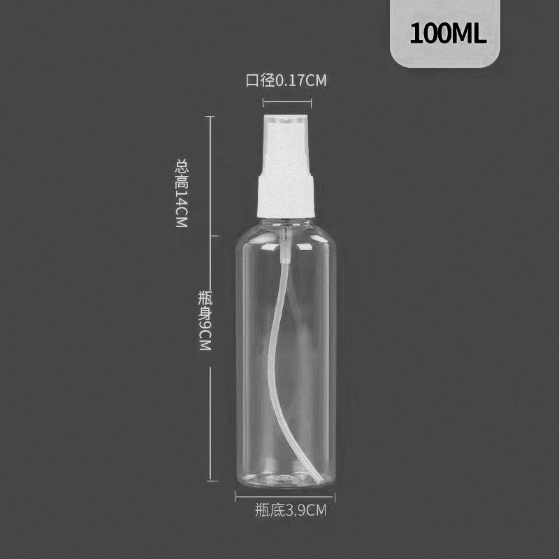 Fabricante 30ml50ml100ml botella de spray pequeña botella de spray botella de plástico transparente alcohol perfume mascota sub-botella