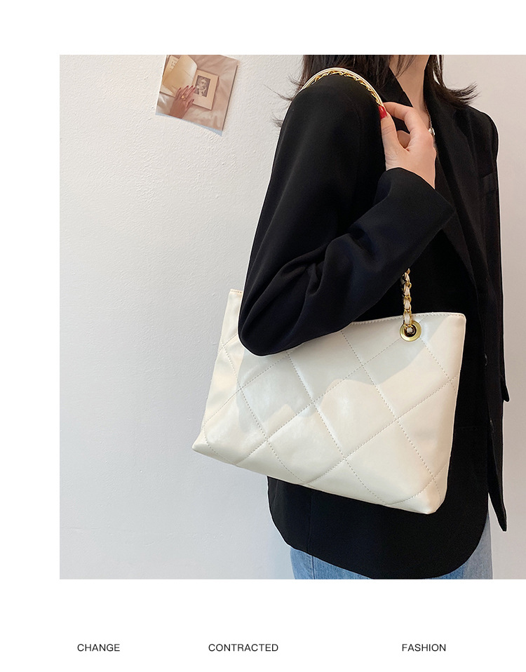 Damen Umhängetasche Mit Steppmuster Und Kette Für Den Alltag_voghion.com