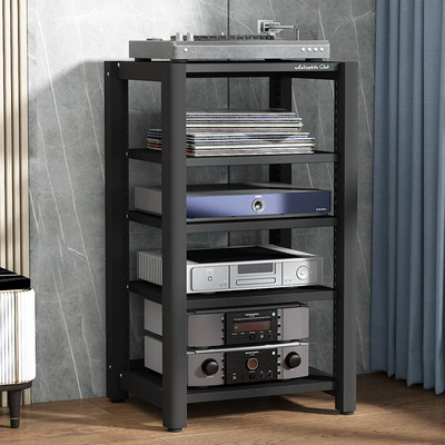 Cabinet Audio Rack Equipment – Electric car big tripod - black-relief-5-layers