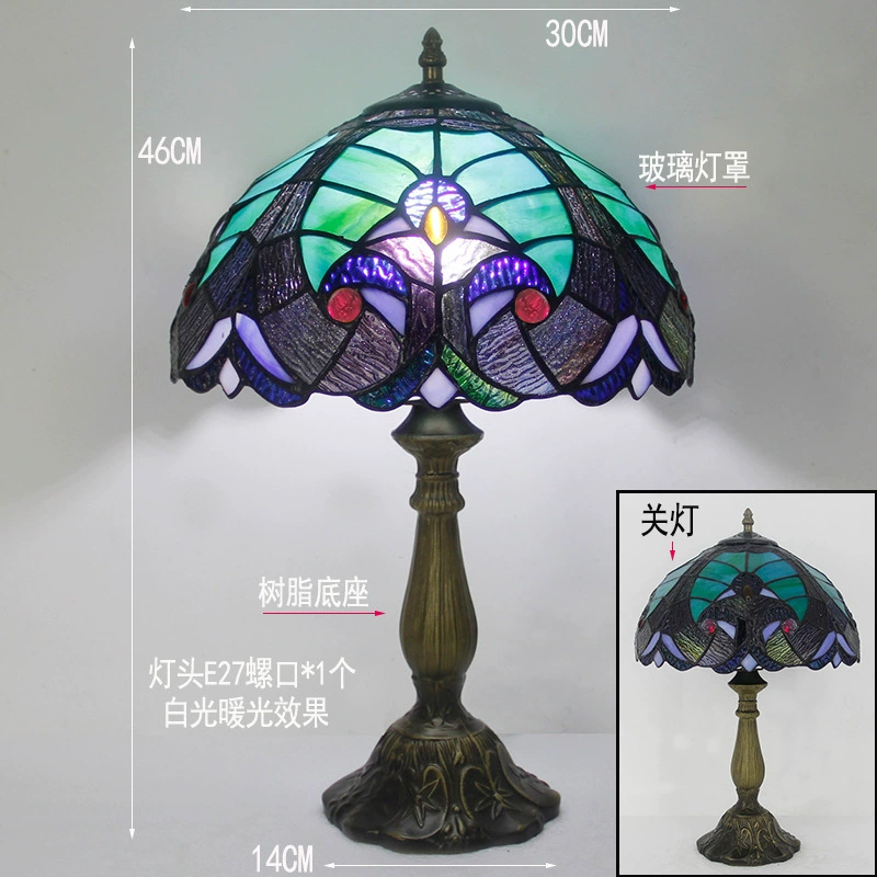Retro table lamp for bed, lantern, creative villa for hotel