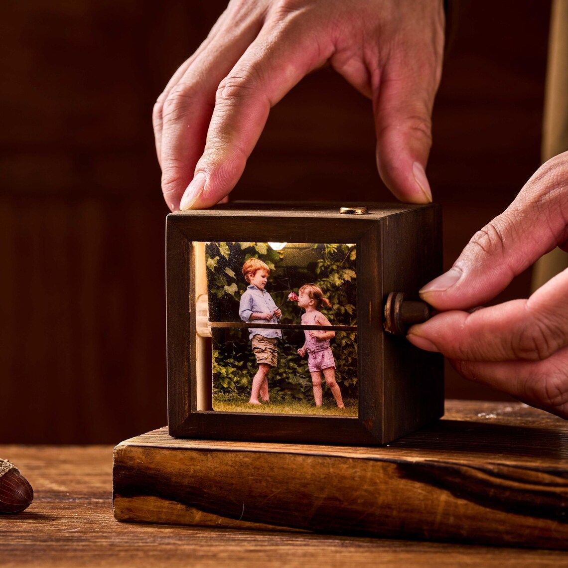 DIY caja de fotos giratoria personalidad foto máquina de animación de página manual álbum de fotos de regalo de cumpleaños creativo