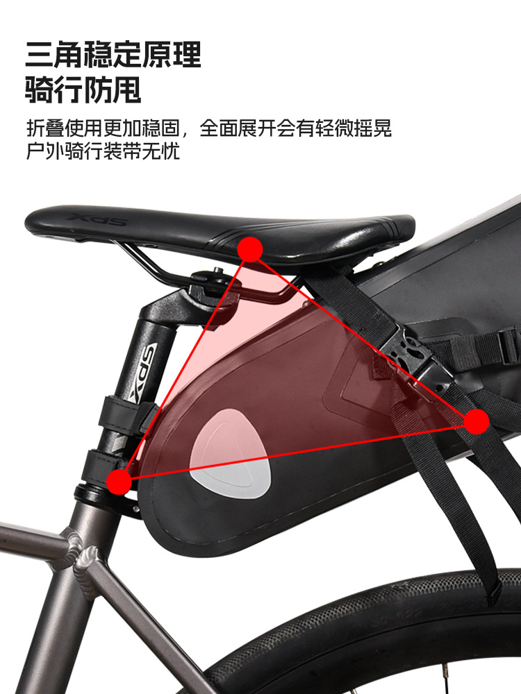 bolsa trasera de bicicleta bolsa de silla de gran capacidad bolsa de tubo de asiento de bicicleta de montaña bolsa de tubo de asiento de bicicleta de montaña bolsa de reflexión a prueba de lluvia al aire libre