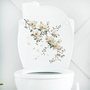 Xian 34220 - Plant and Flower Bathroom Wall Removable Decorative Wall Sticker Toilet Seat Cross-Border Wall Decal