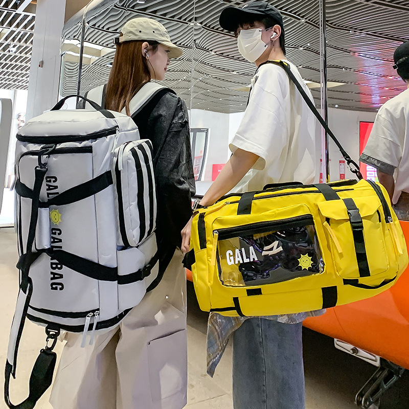 港风潮原宿大容量出差旅行包斜挎包运动干湿分离训练背包独立鞋仓