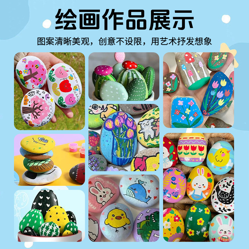 Piedras pintadas diy pintura de piedra creativa hecha a mano pintura de guijarros pintados a mano piedra para niños pintura en bruto