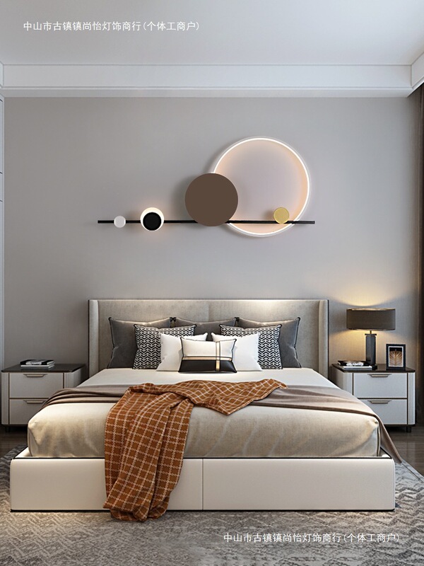 Nordic Minimalist Decoration Light Luxury Wall Lamp Living Room Sofa Background Wall Atmosphere Lamp Bedroom Bedside Lamp Creative Mural Lamp