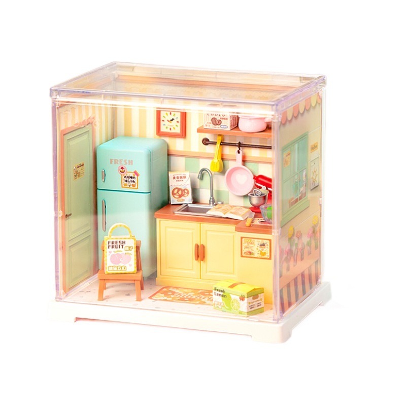 Rollife Ruo Lai Super World bricolaje hecho a mano cabaña mini modelo de casa bloque de construcción juguete mujer