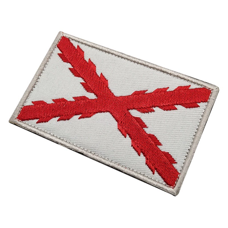 Бургундский крест вилка ткань наклейки испанская вышивка наклейки липучка значок рюкзак наклейки