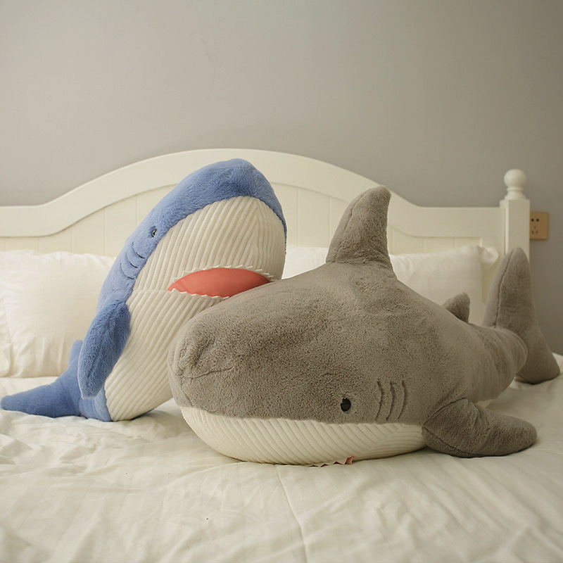 Shark Sleeping Pillow Plush Toy Cushion Sofa Hug Doll Stuffed Toy Gift for Women Sleep Side Sleeping Neck Support