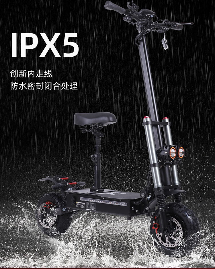 2025 Three-Wheeled Electric Scooter 6000W Dual-Drive High-Power Off-Road Adult Folding Mobility Scooter with a Range of 35 Km
