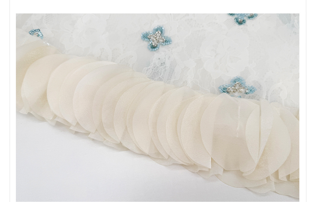 Bộ áo gile đính cườm thêu hoa cách tân + chân váy trơn thanh lịch nữ — bộ đồ, Trang chủ, Màu xanh nửa váy chi tiết 16