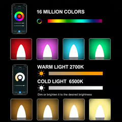 Smart Tuya wifi candle light E14 smart APP remote control LED light bulb