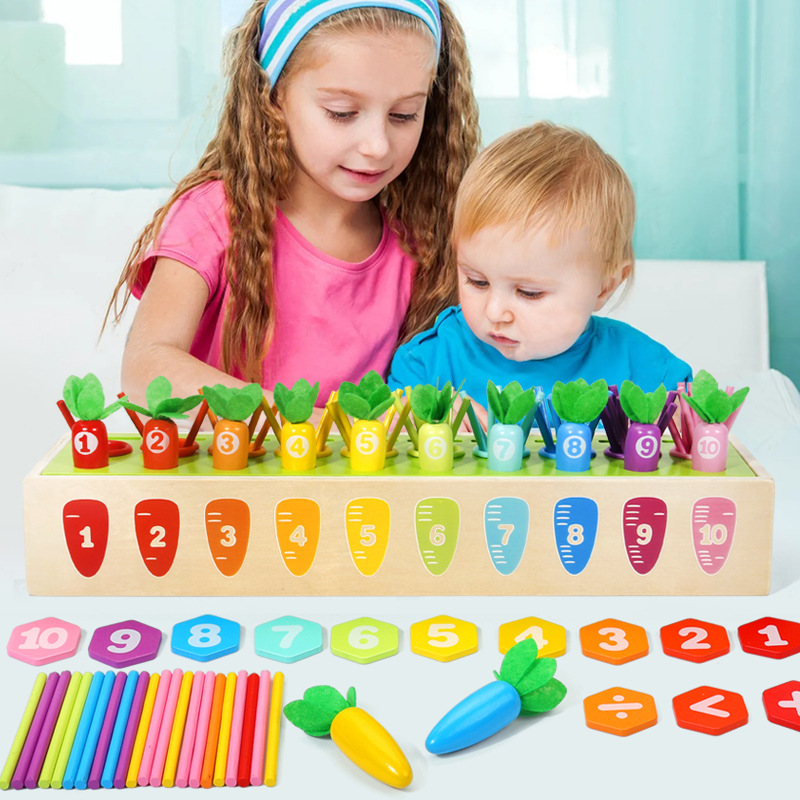 Ayudas de enseñanza Montessori rábano contando palo coincidencia de color Caja de Inteligencia multifuncional kindergarten educación temprana juguetes educativos para niños image 2