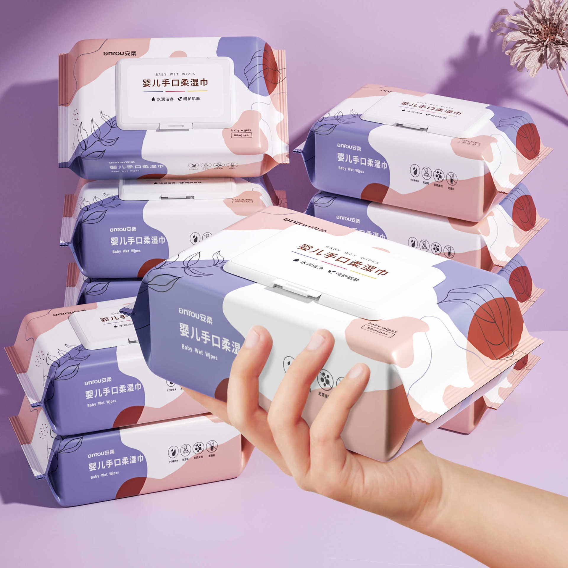 3 Large Packs of Baby Wipes for Infants, Newborns, Hands, Mouth and Farts, Special Baby and Kidsren's Wet Wipes, Large Packs, Free Shipping for Families