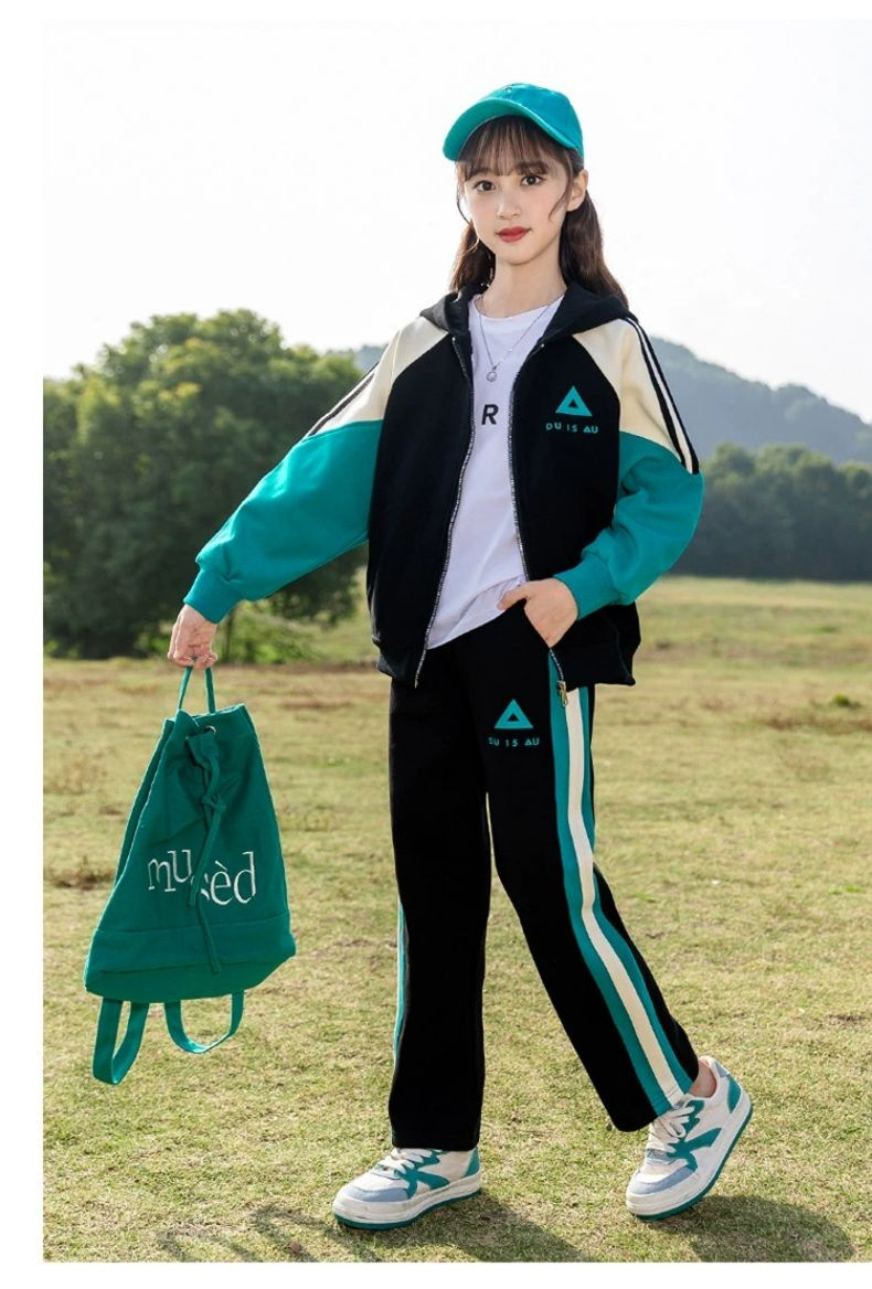 Girls' Set 2023 and Autumn New Zhongda Children's Baseball Suit Academy Style Spring Sports Fashionable Two piece_voghion.com