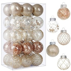 クリスマスPET透明ボール装飾ギフトボックスクリスマスツリーペンダント彩色ボール花ボール装飾ボール結婚式6cm 30個
