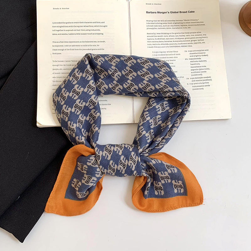 Bufandas de seda cuadrada alta sensación 2025 nueva moda versátil simulación bufandas de seda correa de cabello bufandas bufandas bufandas de seda al por mayor