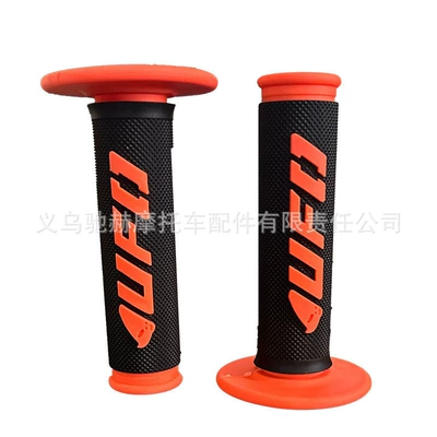 Cross-Border Hot-Selling Motorcycle Modified Handlebar Grip Covers, Universal Throttle Grip Covers for Off-Road Scooters, New Ufo Dual-Color Design (Motorcycle Handle Cover) - orange