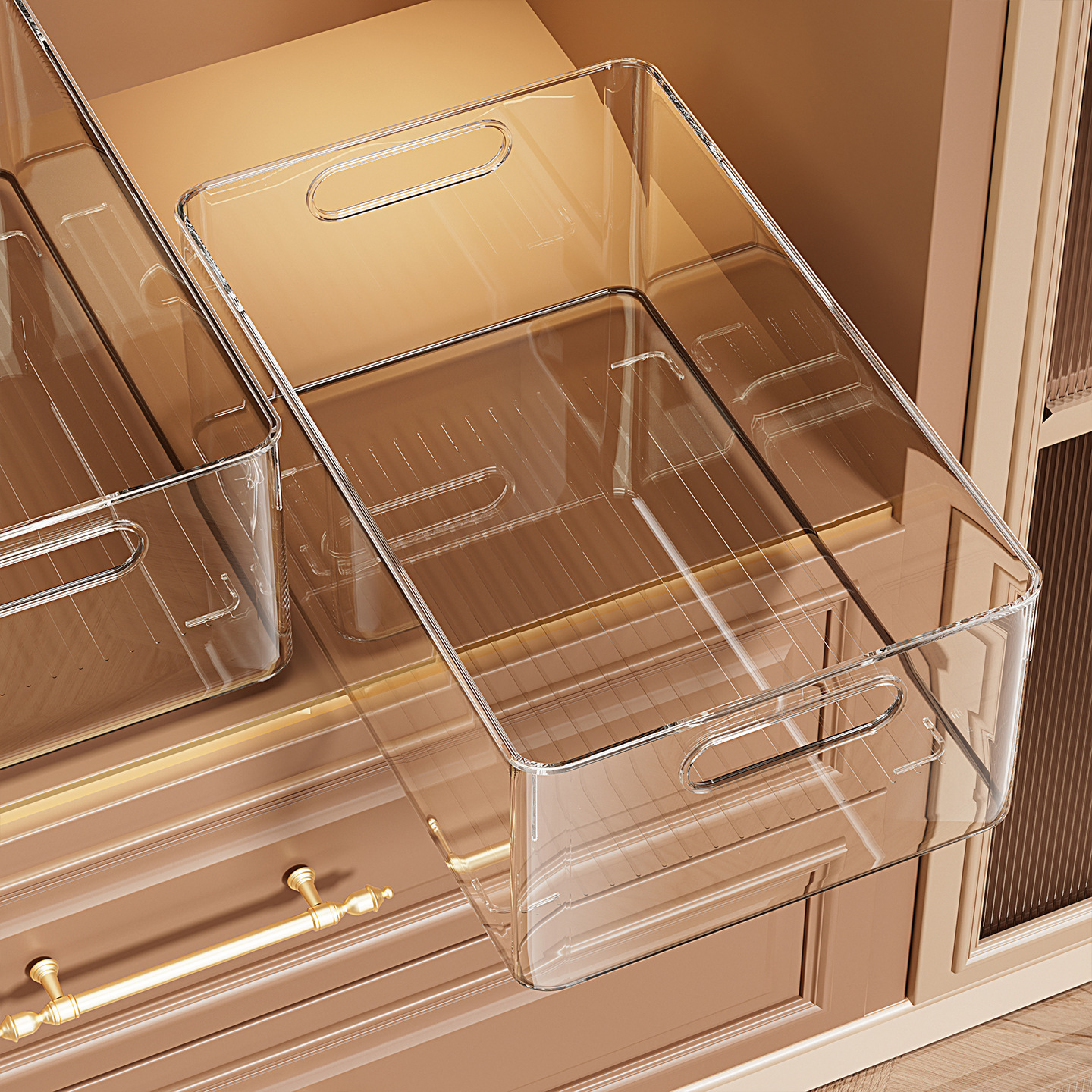 Snack Basket Transparent Acrylic Storage Box Sundry Storage Basket Cabinet Organizer Kitchen Desktop Storage Storage Basket
