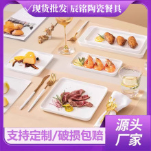 好看新款陶瓷加厚餐厅釉下彩饭店高颜值餐具耐高温景德镇家用盘子