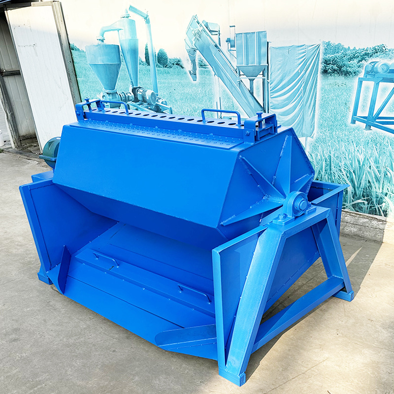 面包石打磨滚石机金属除锈六角滚筒抛光机大型火烧铁干磨机