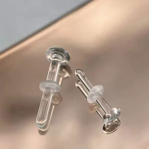 Glass Earrings, Lead-Free Ear Piercing, Transparent Invisible Nose Nails, Lip Nails, Ear Bone Nails, Cross-Border Earrings, Glass Earrings
