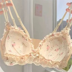 砕花純欲レース少女下着女性の小胸が集まって、大収副乳美背無鋼圏文ブラジャーセット