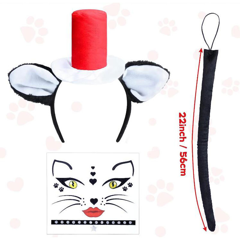 Forniture di Halloween, oggetti di scena per spettacoli in maschera, cappello da pirata, nastro rosso, cappello da pirata, grande cappello da capitano_voghion.com