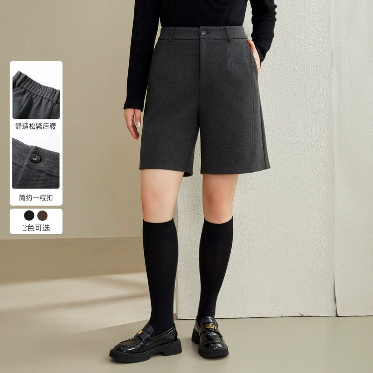 [Укороченные брюки с уксусной кислотой Leisel] Плоский большой размер женские тонкие брюки толстый мм зимний новый