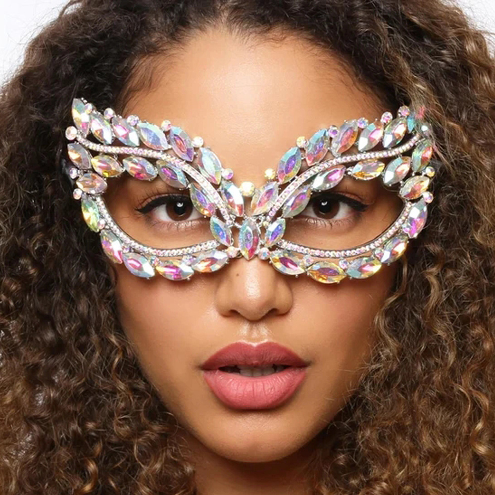 Nueva moda rhinestone máscara europea y americana mascarada sexy máscara simple versátil accesorios máscara
