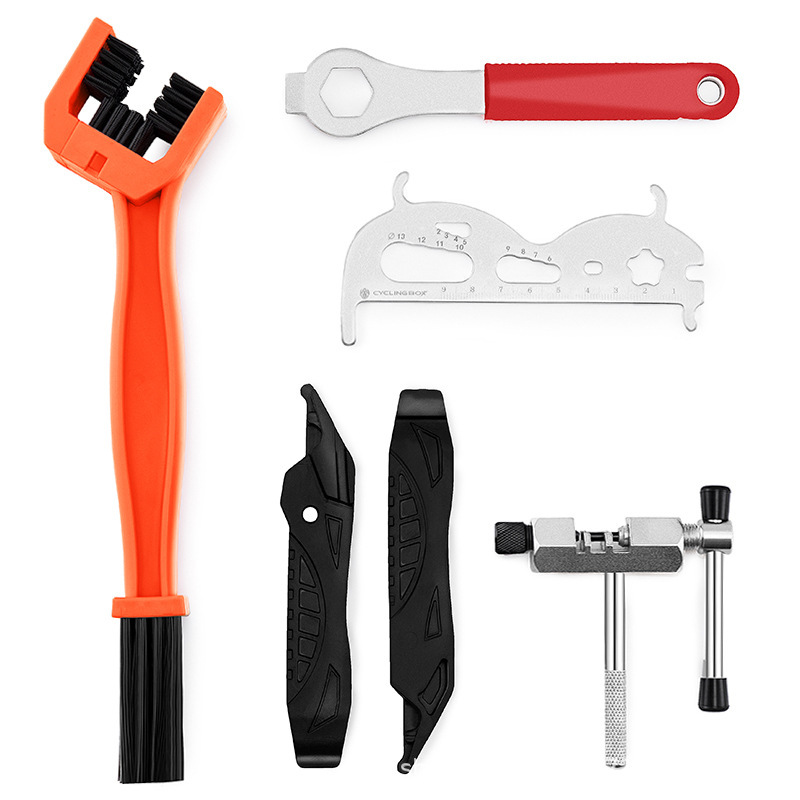Herramienta de reparación de bicicletas eje central conjunto de combinación de llave volante conjunto de montaje y desmontaje herramienta de reparación de cadena giratoria Reparación de desmontaje de vuelo