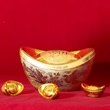 Моделирование пластикового золотого слитка Весенний фестиваль Новогодняя сцена макет реквизит полый большой слиток Новогодние праздничные декоративные украшения