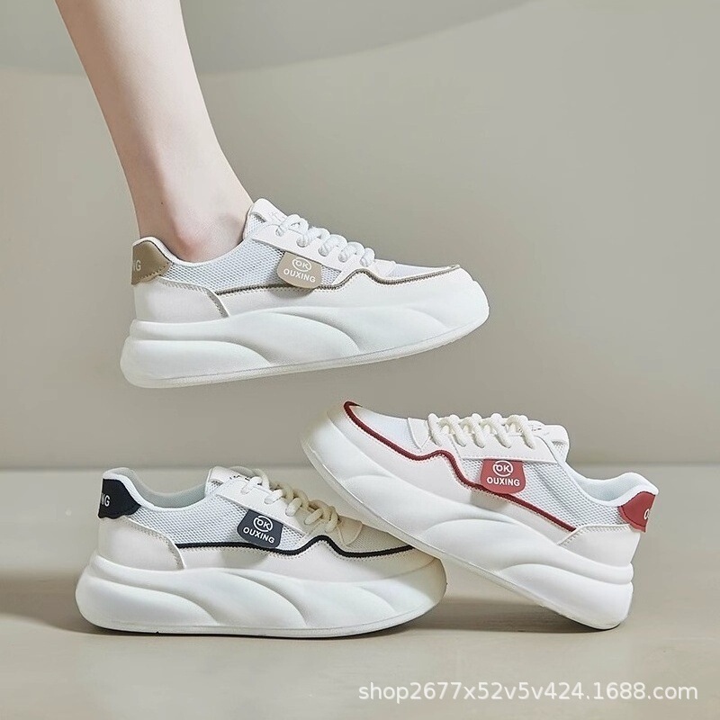 2025 New Summer Mesh Breathable Women's Shoes Thick-Soled Breathable Heightening Casual Sneakers Mesh Shoes Trbottomyy Women's Sneakers