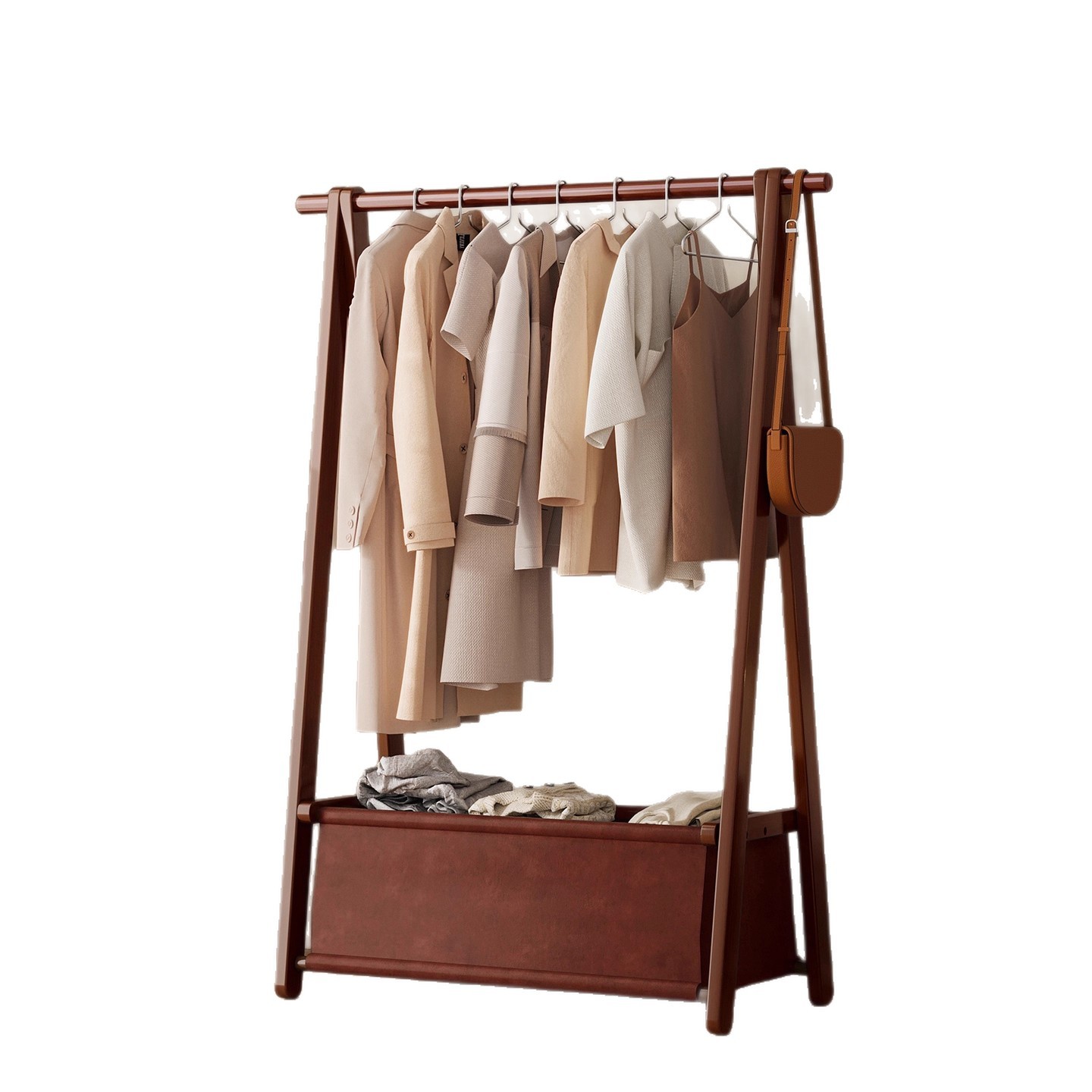 Percha de ropa tipo piso vertical simple dormitorio estante de almacenamiento para colgar ropa de cuero almacenamiento vertical percha de ropa de sombrero