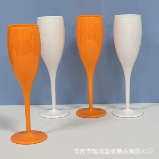 跨境PS塑料高脚杯亚克力红酒杯PC香槟杯户外耐摔葡萄酒杯定制LOGO