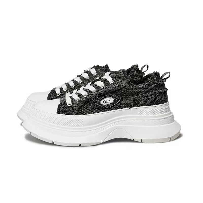 In-Stock Thick-Soled Sneakers, German Training Shoes, Left Bank Gray Thick-Soled Height-Increasing Canvas Shoes, Retro High-End Feel Frayed Casual Shoes In-Stock Thick-Soled Sneakers, German Training Shoes, Left Bank Gray Thick-Soled Height-Increasing Canvas Shoes, Retro High-End Feel Frayed Casual Shoes