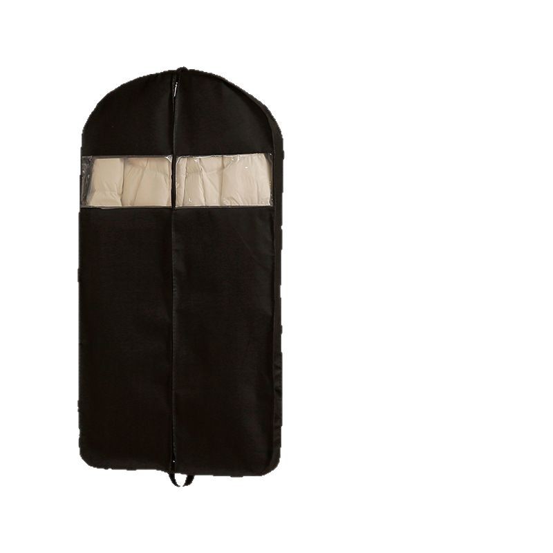 Nueva cubierta de polvo de ropa no tejida gruesa, chaqueta de plumón visible, funda de traje, armario colgante tridimensional, bolsa de polvo