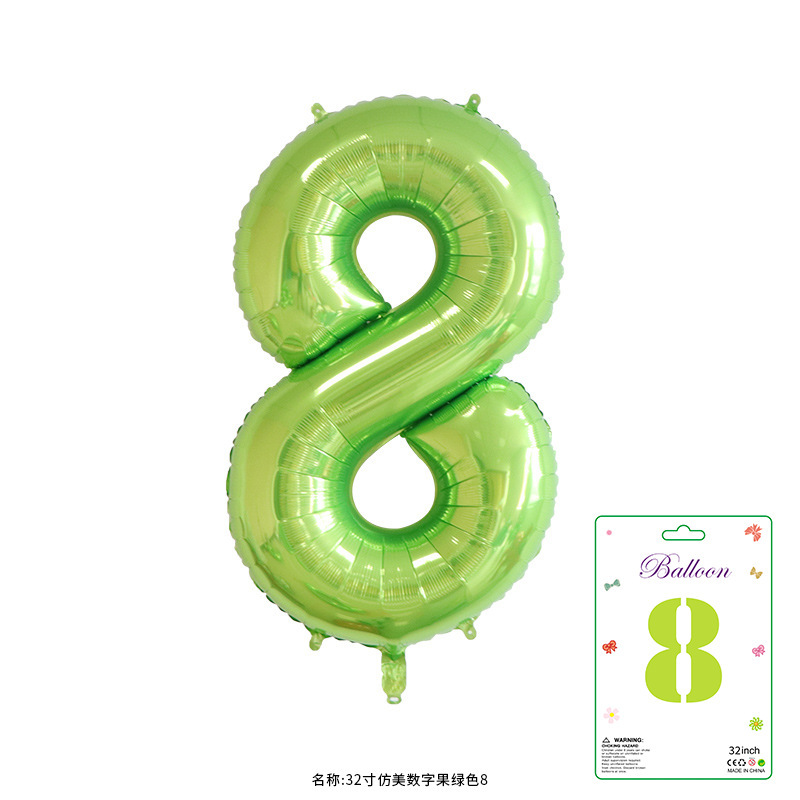 32寸卡装美版数字0到9气球儿童生日派对装饰婚庆婚房布置数字气球|undefined