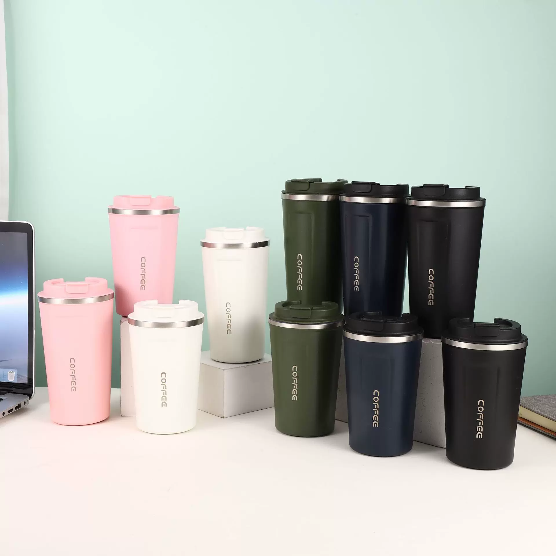 智能显示温度咖啡杯304不锈钢水杯户外便携杯子礼品杯商务保温杯